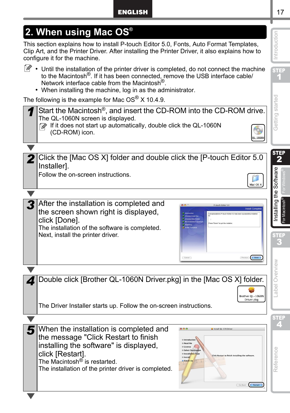 When using mac os | Brother QL-1060N User Manual | Page 19 / 121