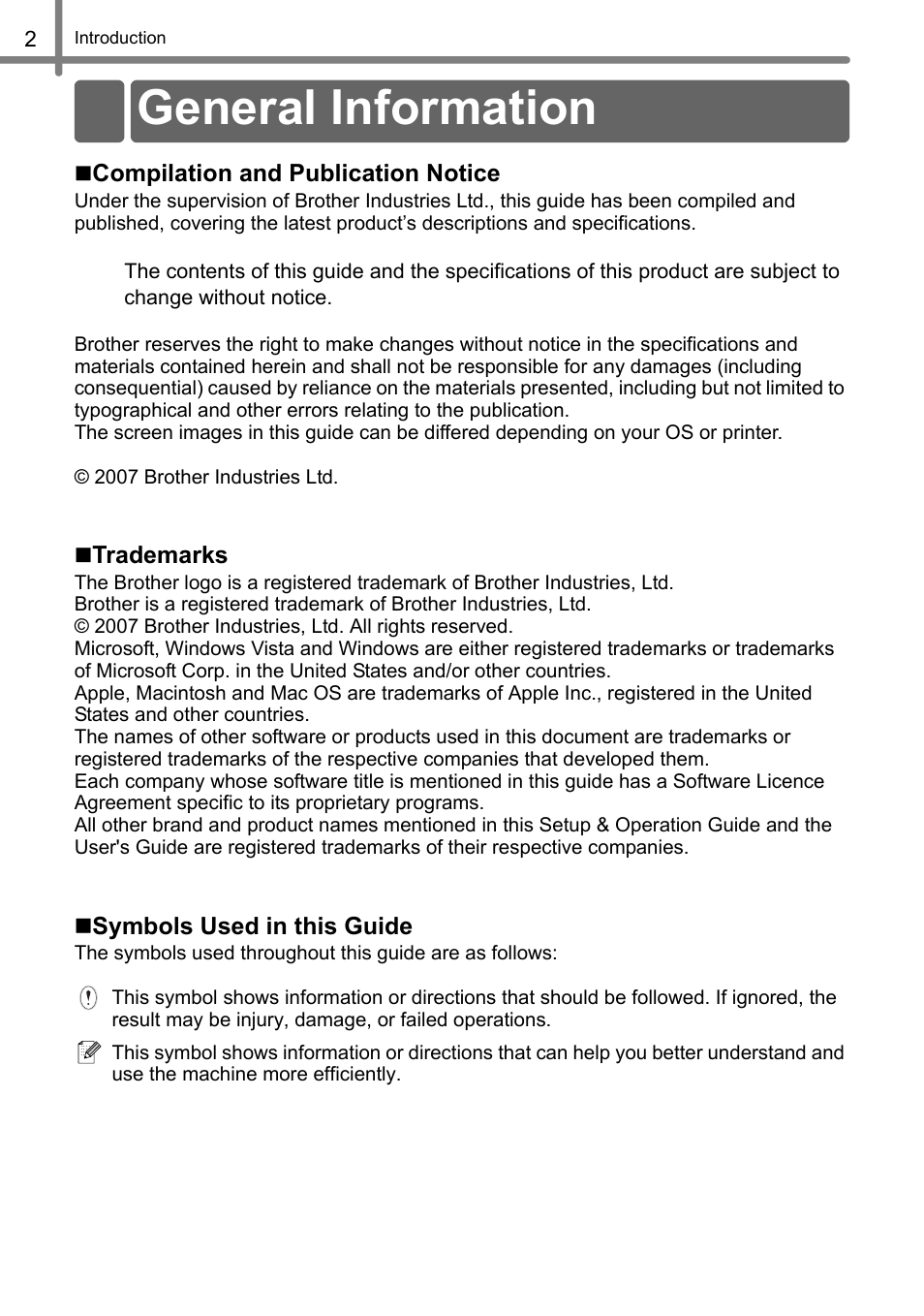 General information | Brother QL-1060N User Manual | Page 4 / 121