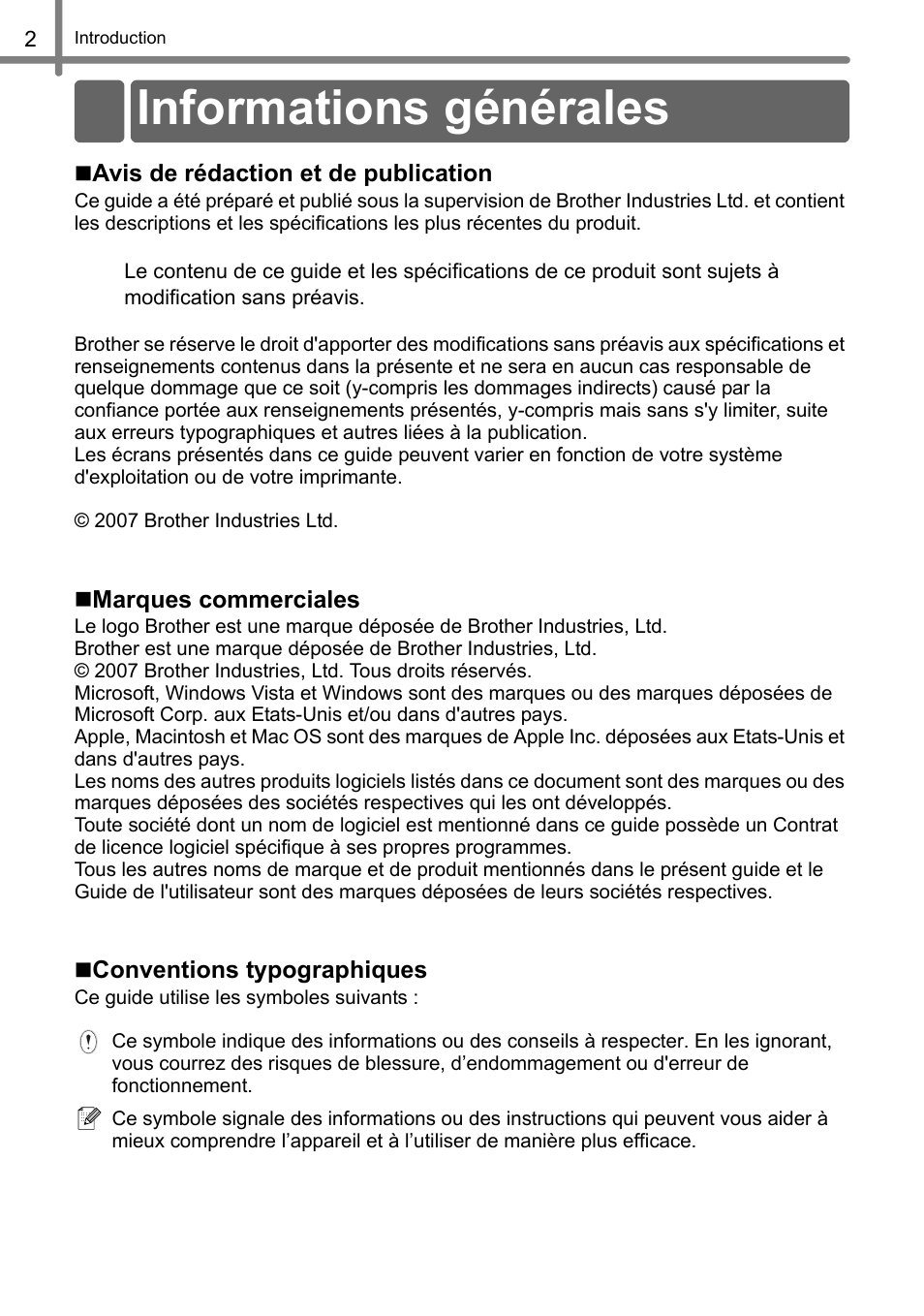 Informations générales | Brother QL-1060N User Manual | Page 64 / 121