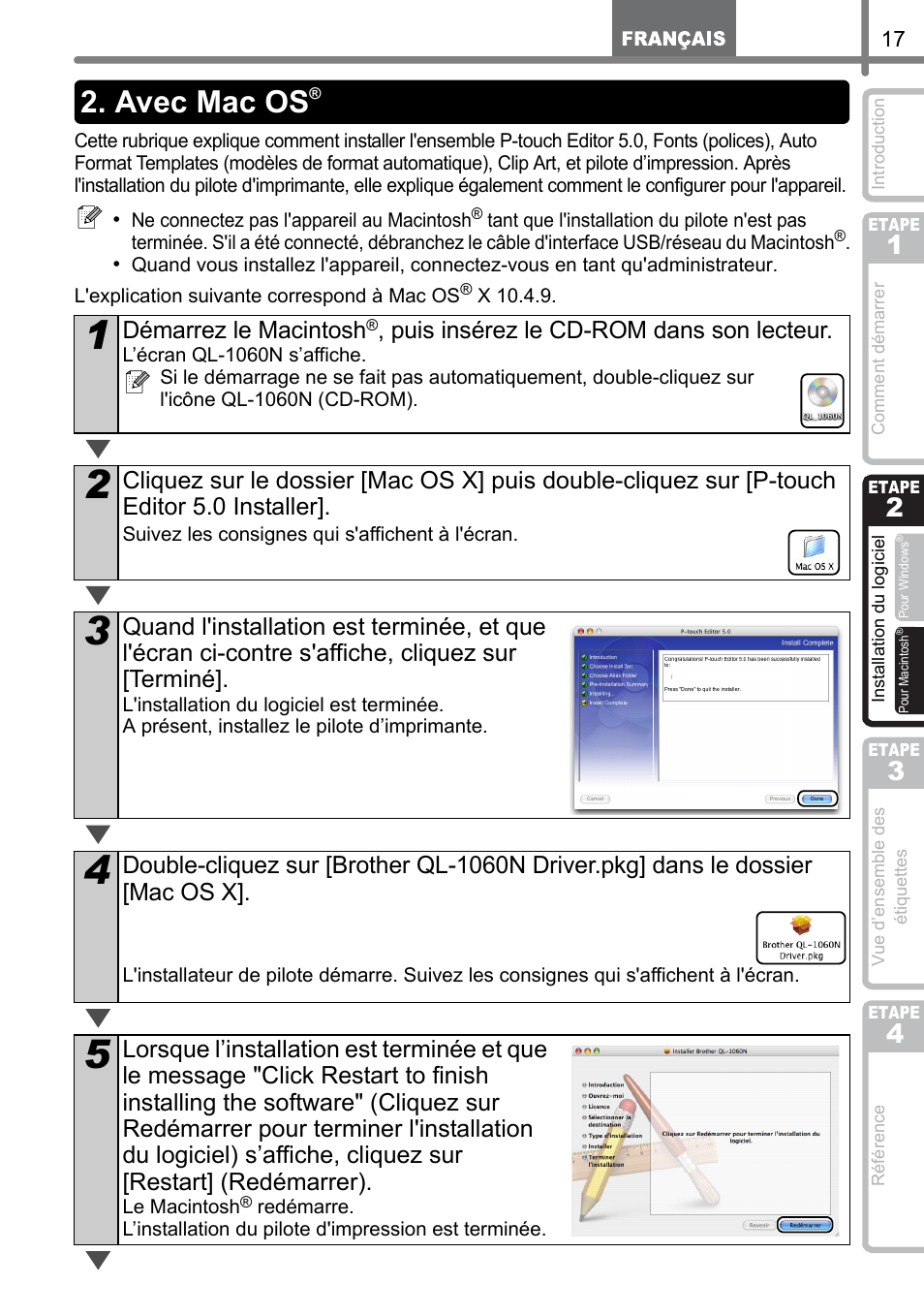 Avec mac os | Brother QL-1060N User Manual | Page 79 / 121