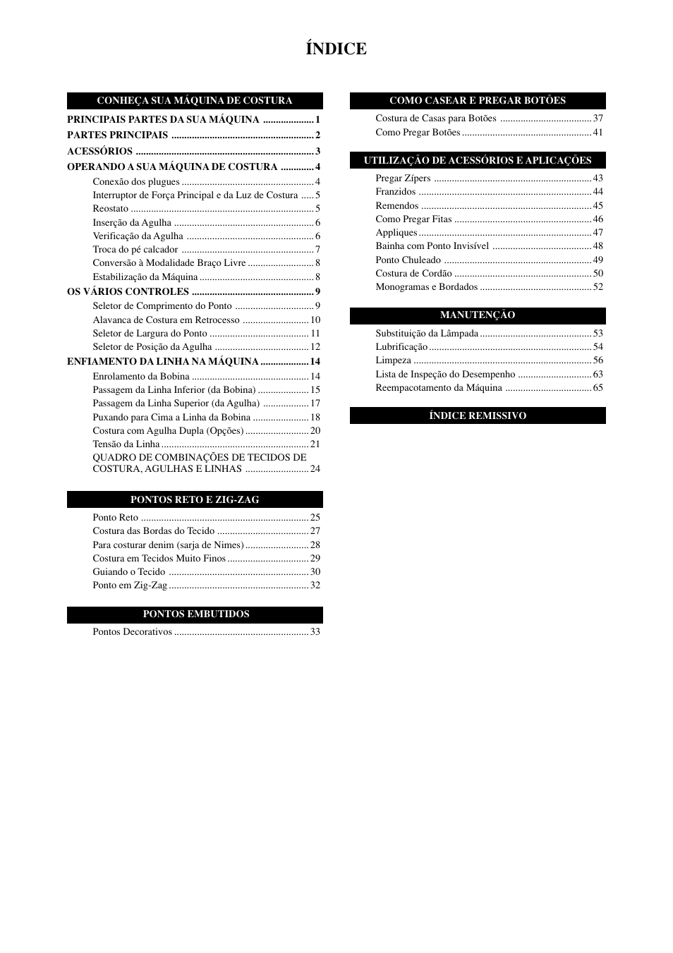 Índice | Brother LS-1717 User Manual | Page 10 / 82