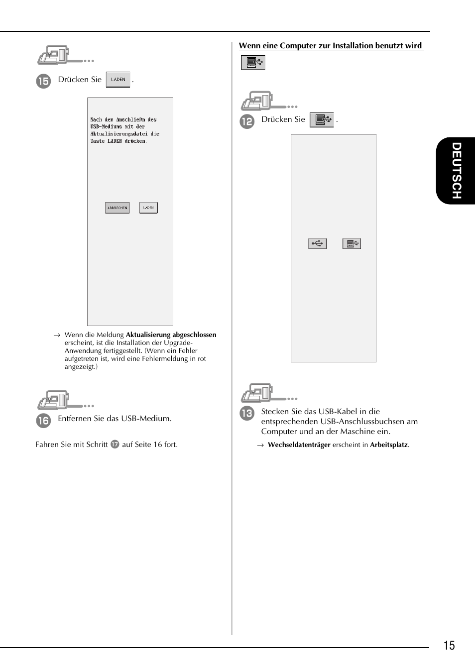 15 de ut s ch | Brother Innov-is 4000D 4000 User Manual | Page 17 / 52