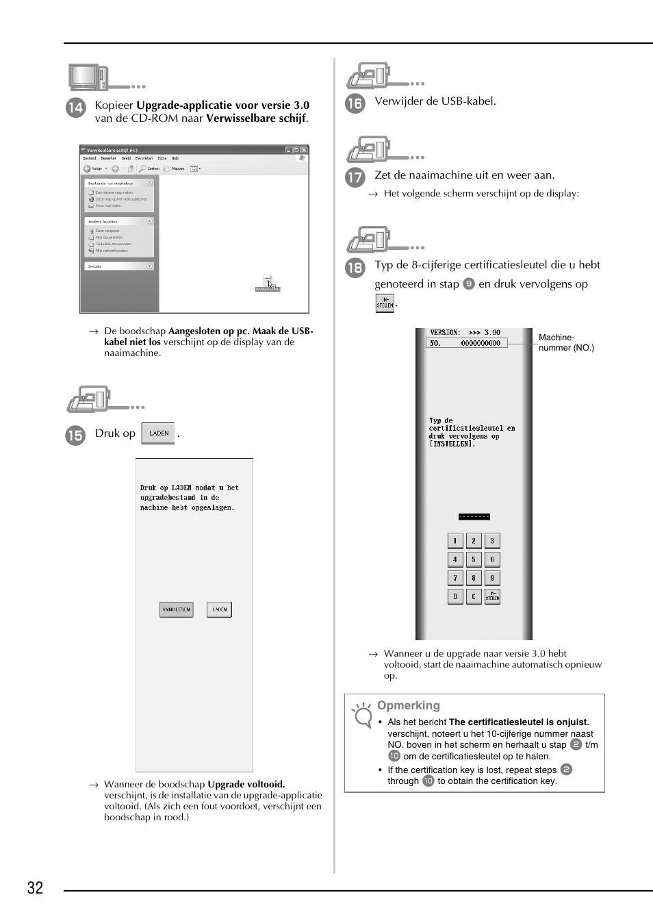 Opmerking | Brother Innov-is 4000D 4000 User Manual | Page 34 / 52