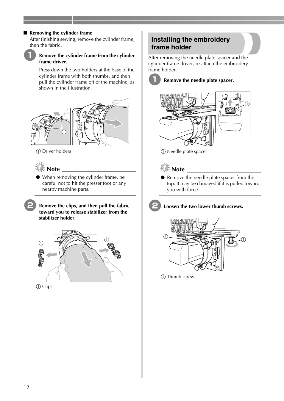 Installing the embroidery frame holder | Brother PR-620 620C 600II 600IIC User Manual | Page 14 / 52