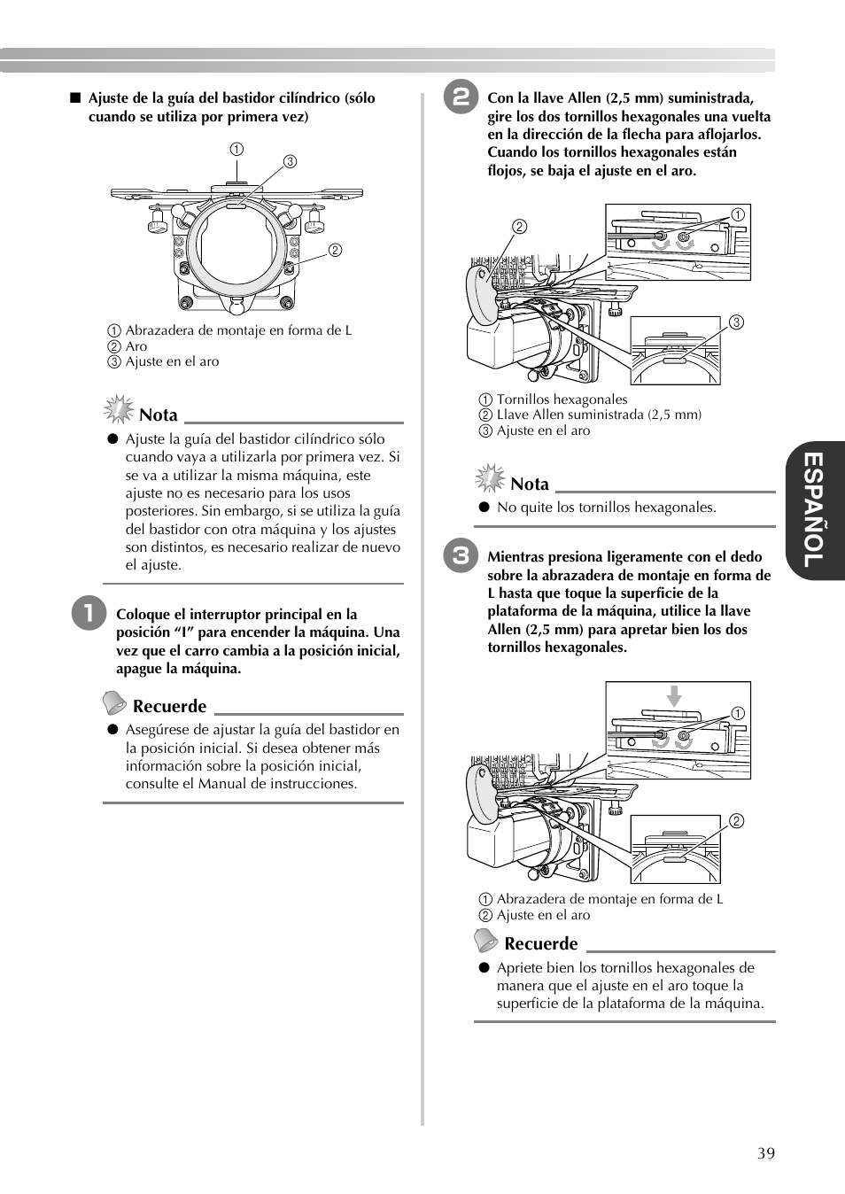 Esp añol | Brother PR-620 620C 600II 600IIC User Manual | Page 41 / 52