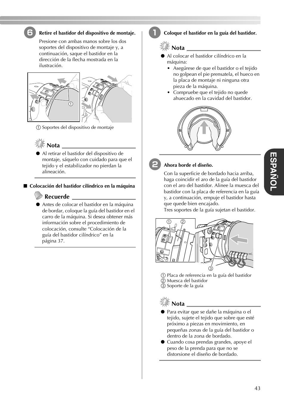 Esp añol | Brother PR-620 620C 600II 600IIC User Manual | Page 45 / 52