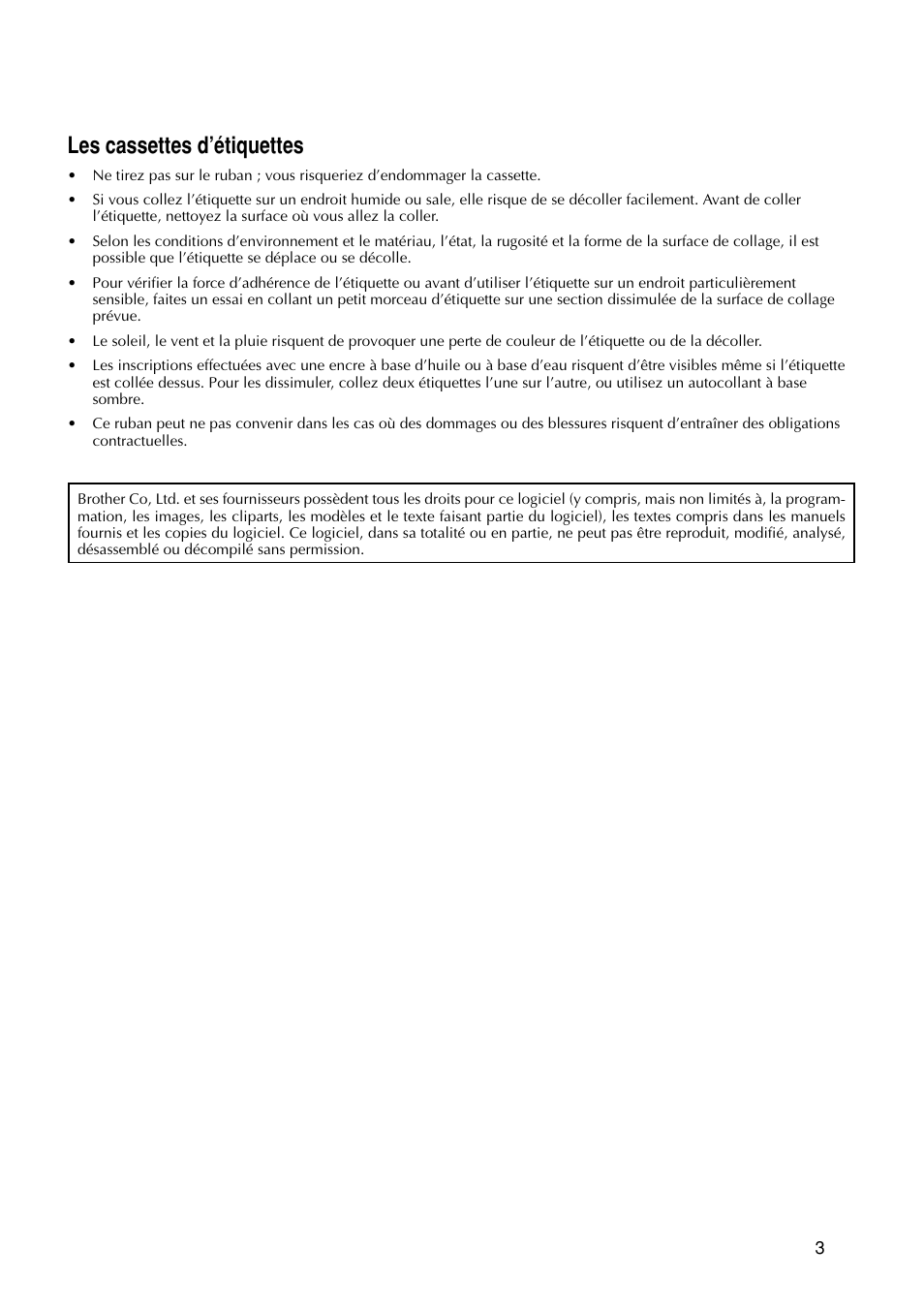 Les cassettes d’étiquettes | Brother PT-9200DX User Manual | Page 45 / 232