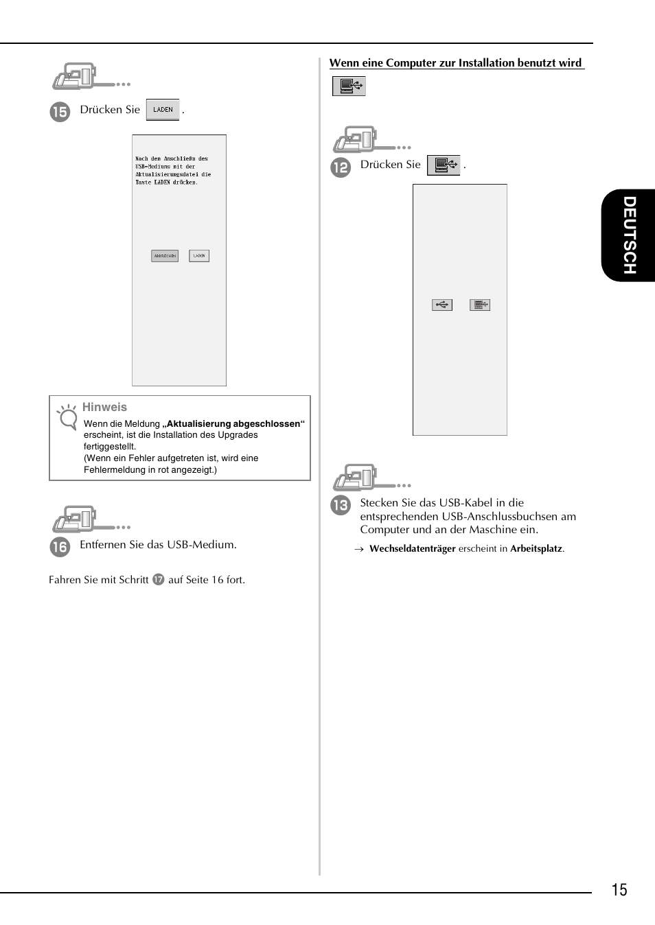 15 de ut s c h | Brother Innov-is 4000D 4000 User Manual | Page 17 / 52