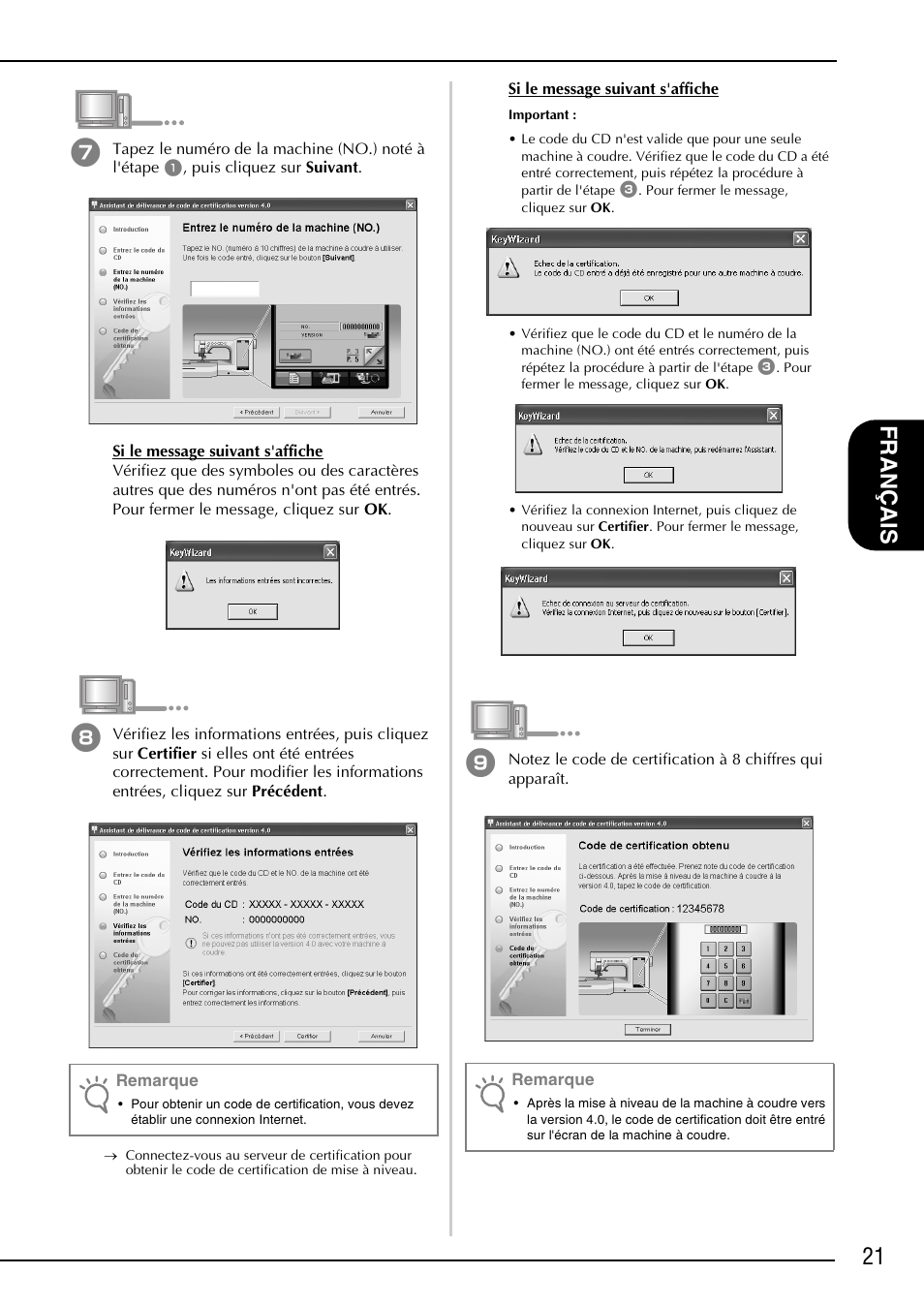 21 f ran ça is | Brother Innov-is 4000D 4000 User Manual | Page 23 / 52