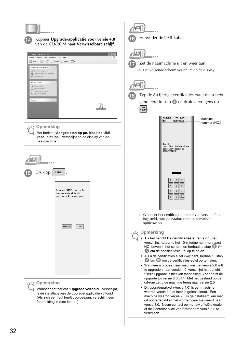 Opmerking | Brother Innov-is 4000D 4000 User Manual | Page 34 / 52