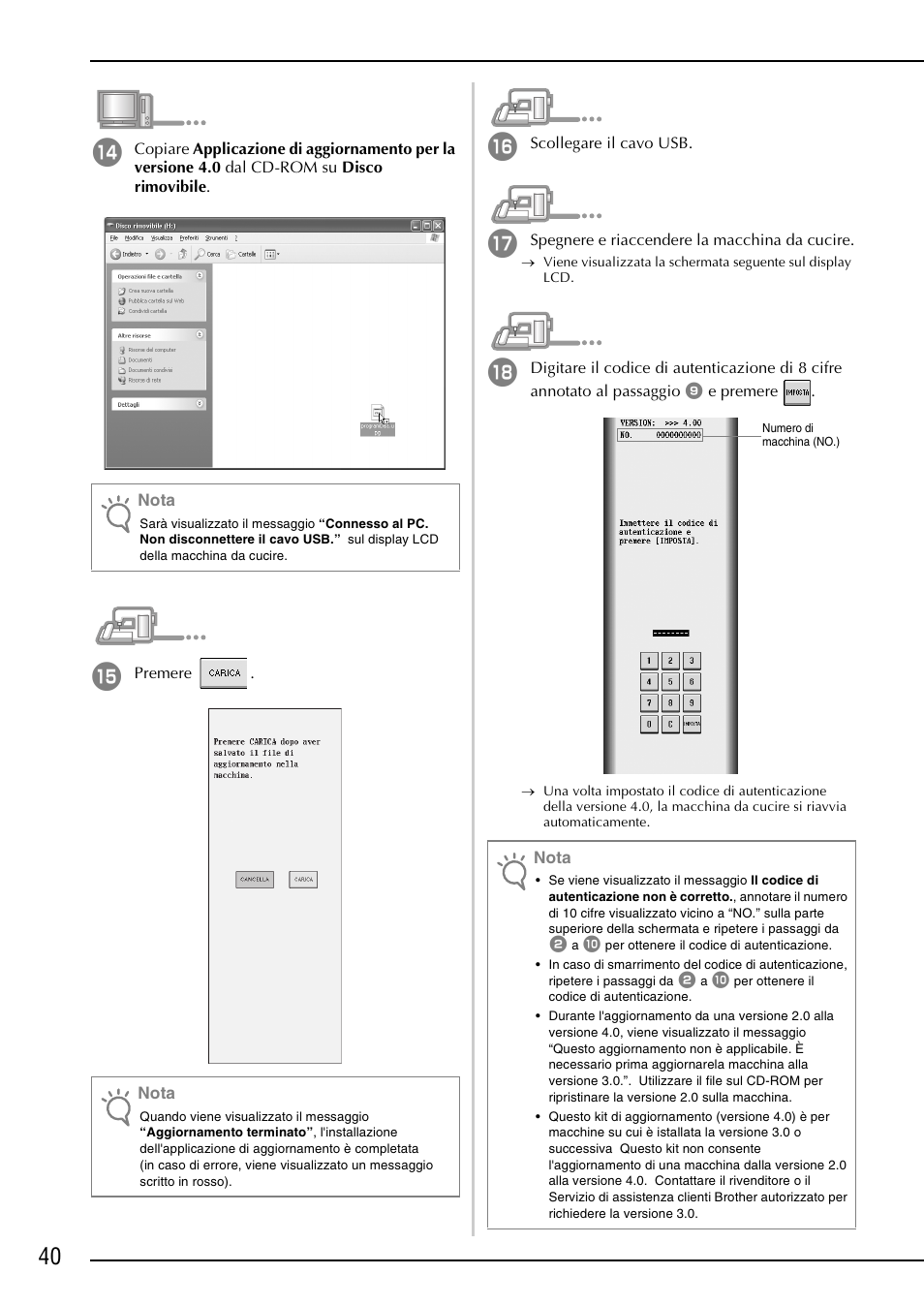 Nota | Brother Innov-is 4000D 4000 User Manual | Page 42 / 52