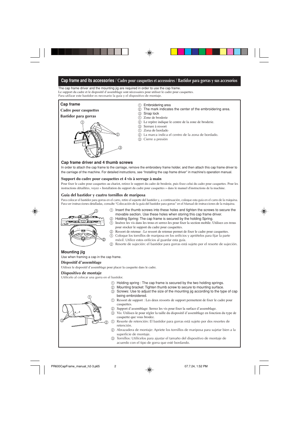 Brother PR-620 620C 600II 600IIC User Manual | Page 2 / 20