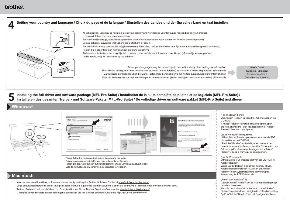 Windows, Macintosh | Brother DCP-1510 User Manual | Page 2 / 2