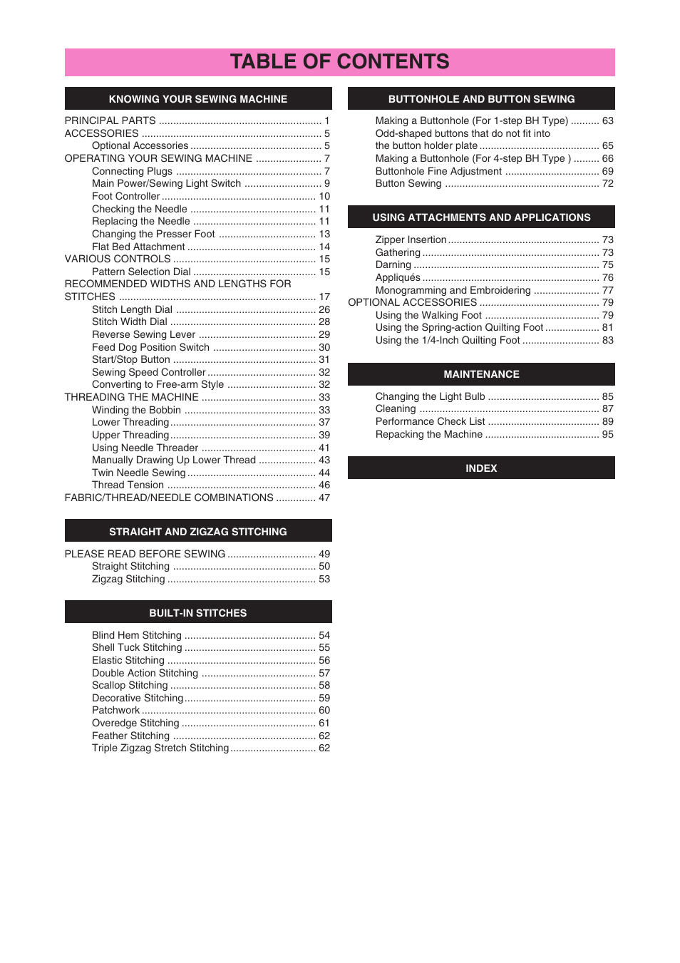 Brother PS-3100 3700 User Manual | Page 10 / 111