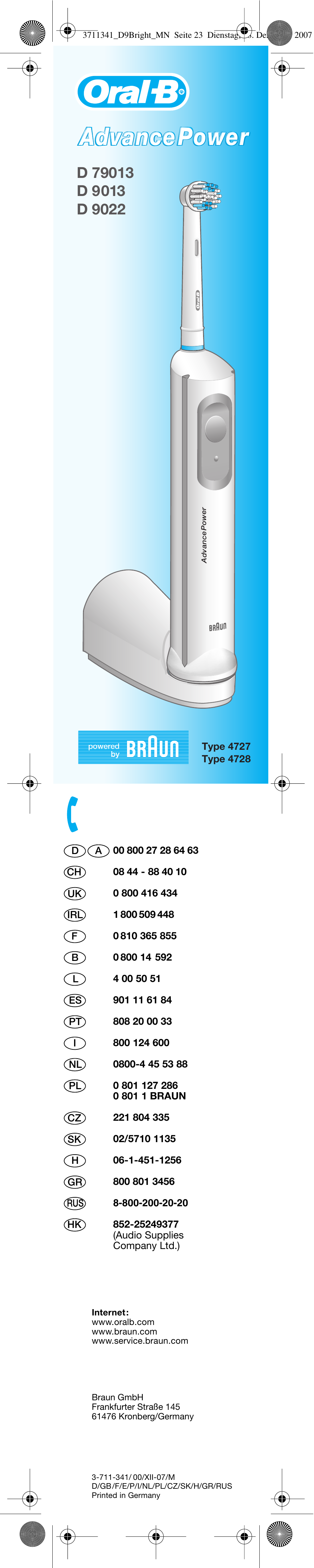 Braun D9013 Advance Power User Manual | 21 pages