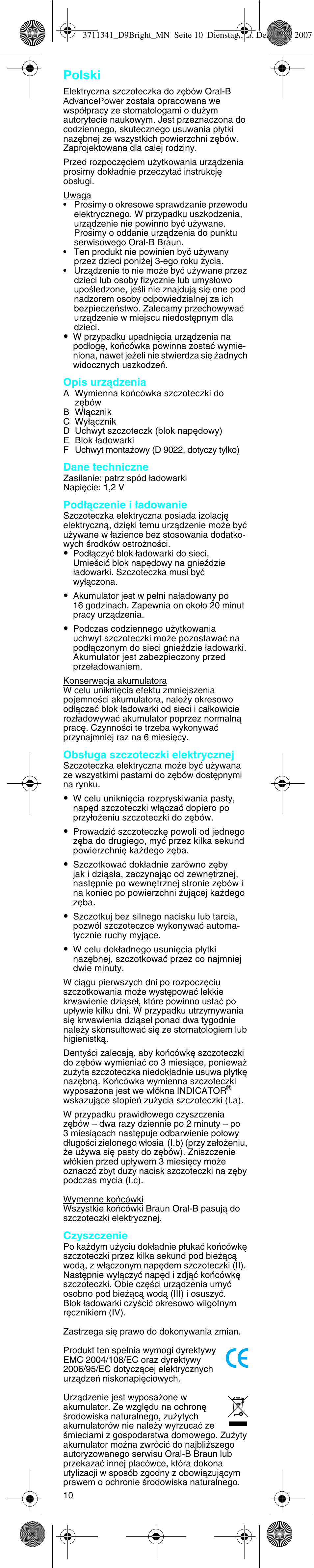 Polski | Braun D9013 Advance Power User Manual | Page 10 / 21