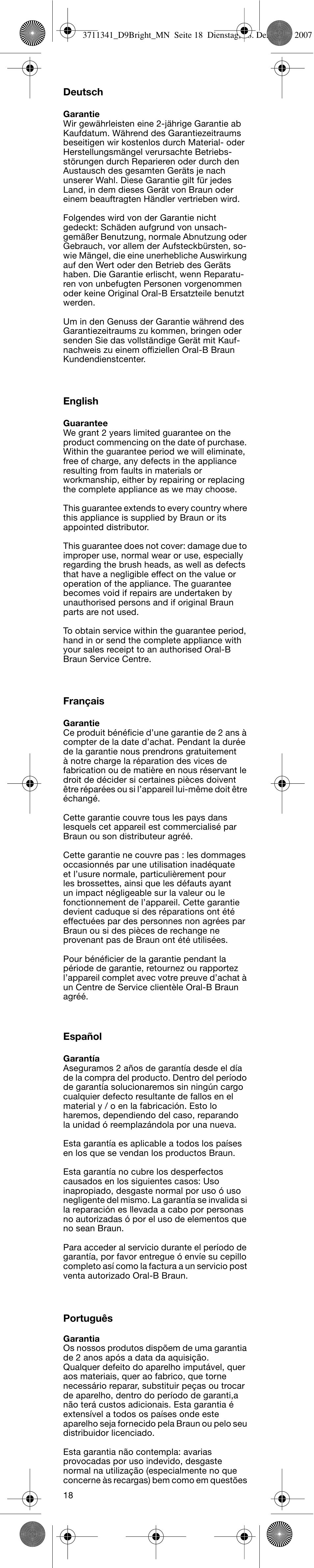 Braun D9013 Advance Power User Manual | Page 18 / 21