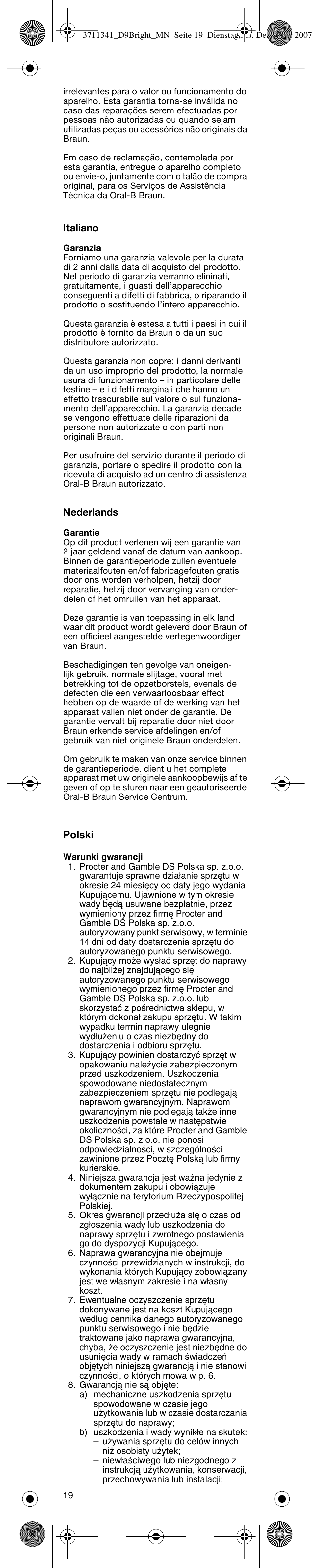 Braun D9013 Advance Power User Manual | Page 19 / 21