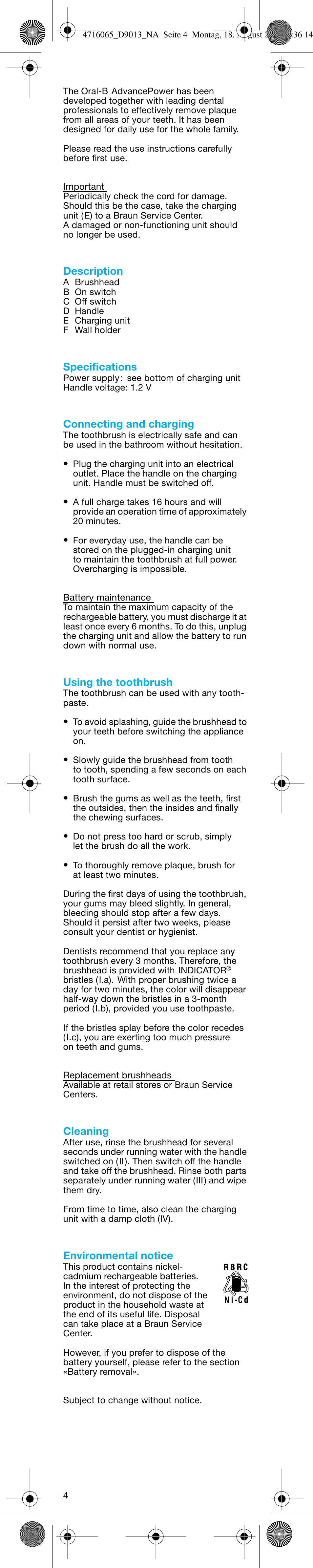 Braun D9011-4716 Advance Power User Manual | Page 4 / 16
