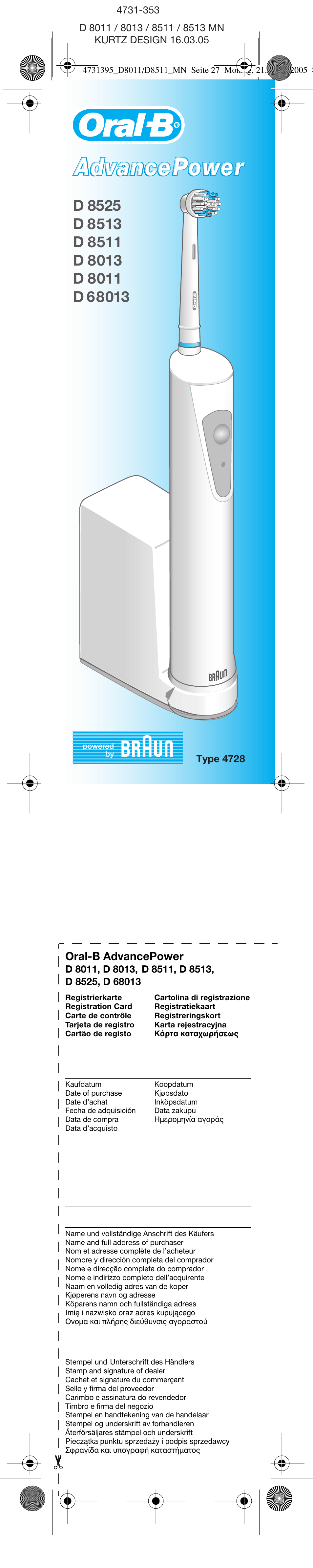 Braun D8011 Advance Power User Manual | 26 pages