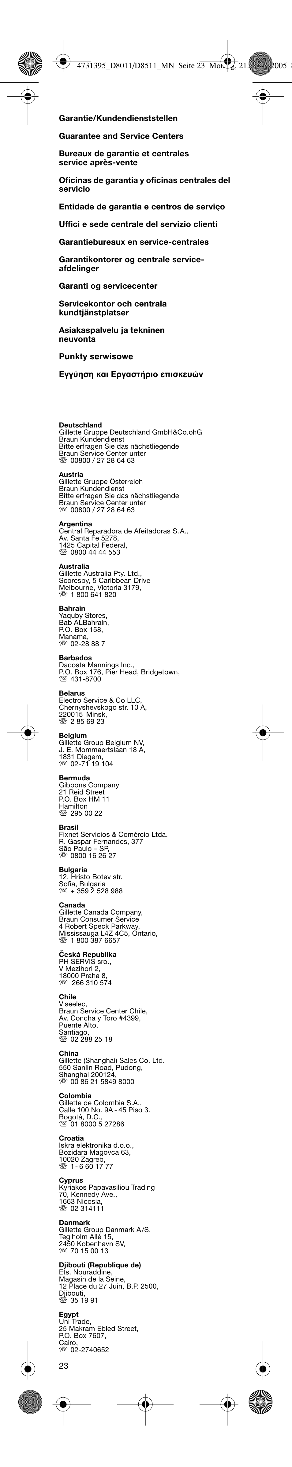 Braun D8011 Advance Power User Manual | Page 23 / 26