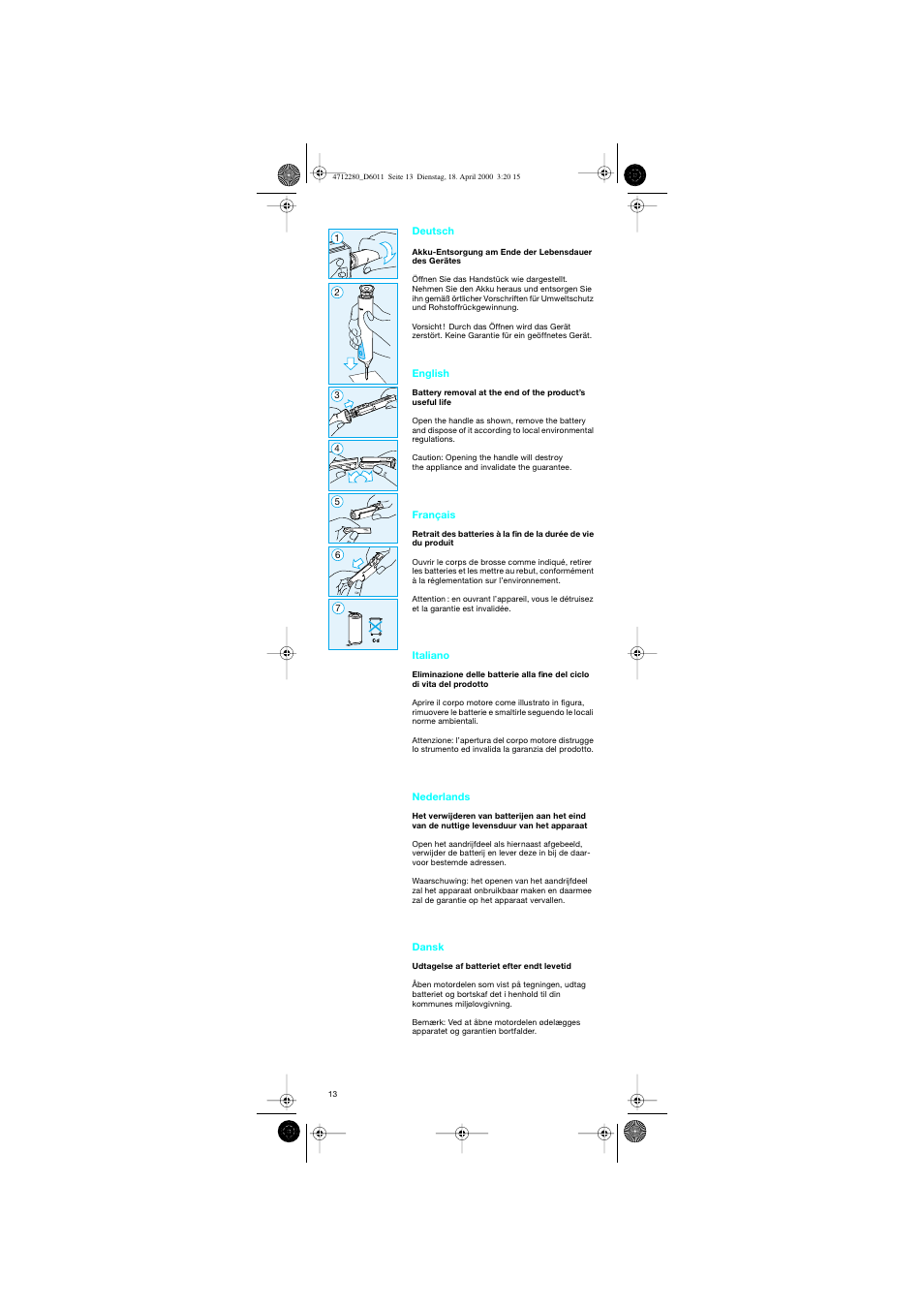 Braun D6011 Plak Control User Manual | Page 13 / 20