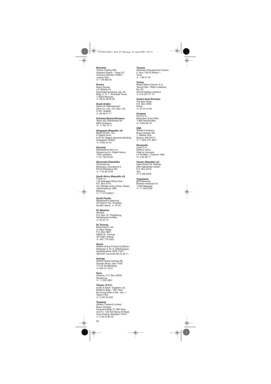 Braun D6011 Plak Control User Manual | Page 20 / 20