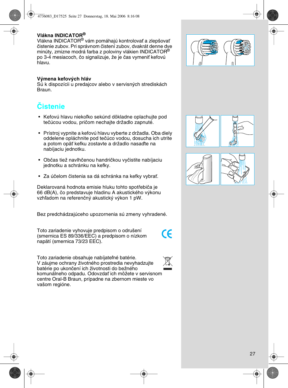 Âistenie | Braun D17525 Professional Care User Manual | Page 27 / 50