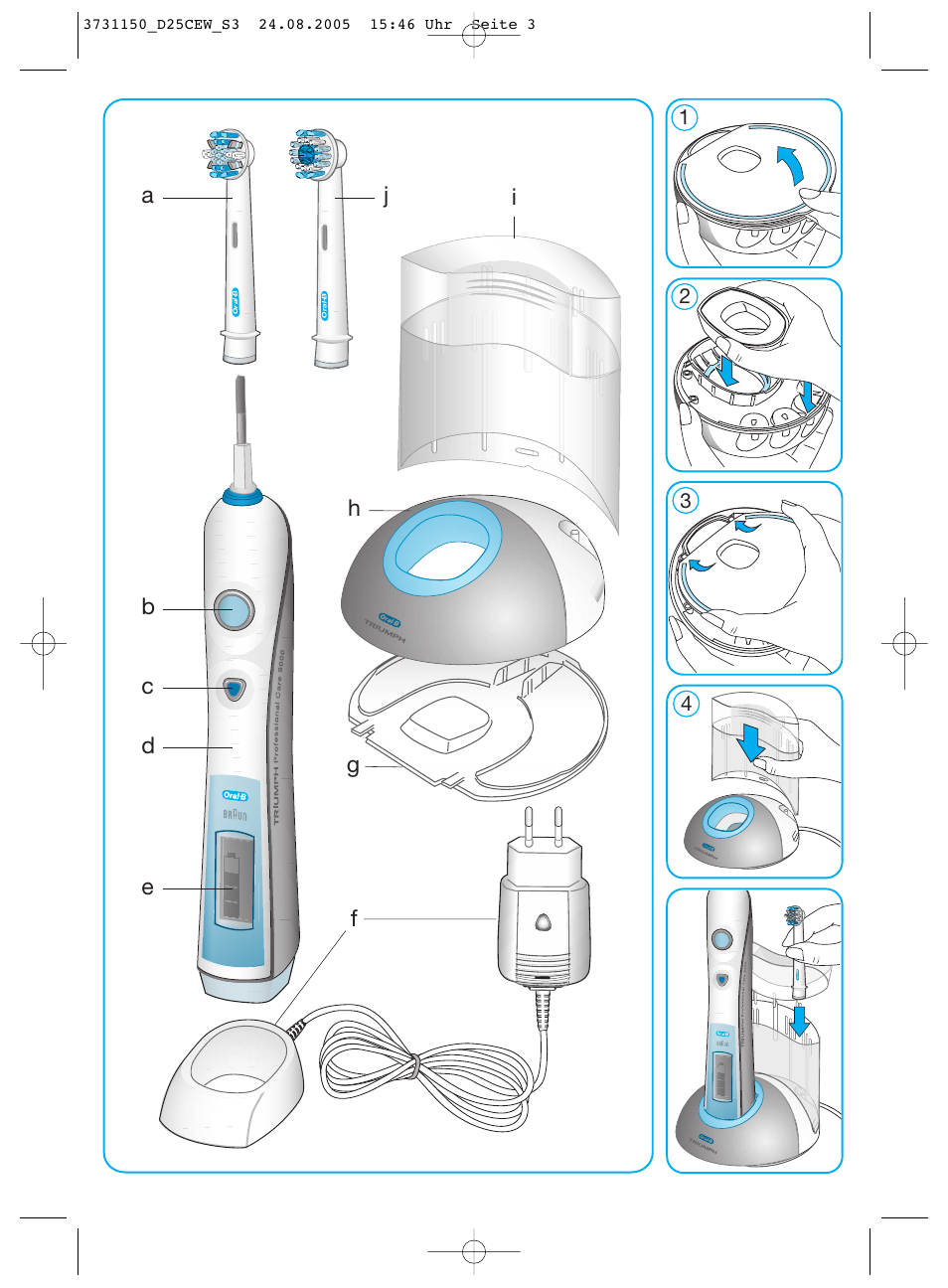 Braun D25500 Triumph Professional Care 9500 User Manual | Page 3 / 47