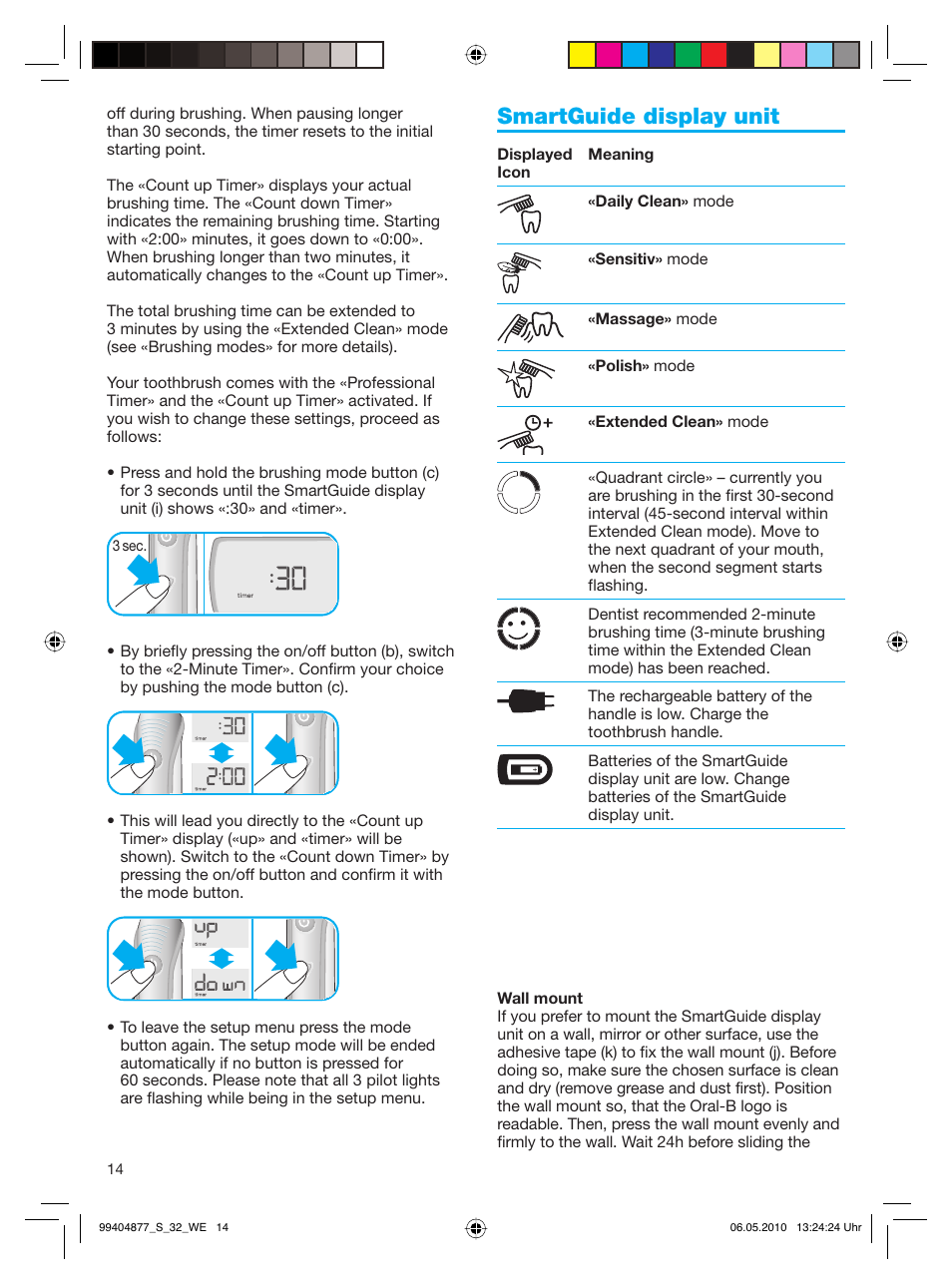 Smartguide display unit | Braun S32.533.5 Pulsonic SmartSeries User Manual | Page 14 / 80