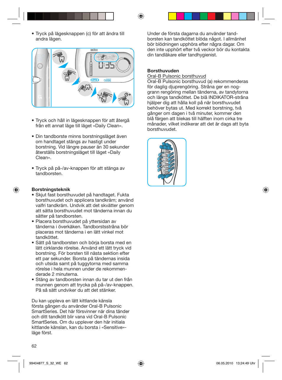 Braun S32.533.5 Pulsonic SmartSeries User Manual | Page 62 / 80