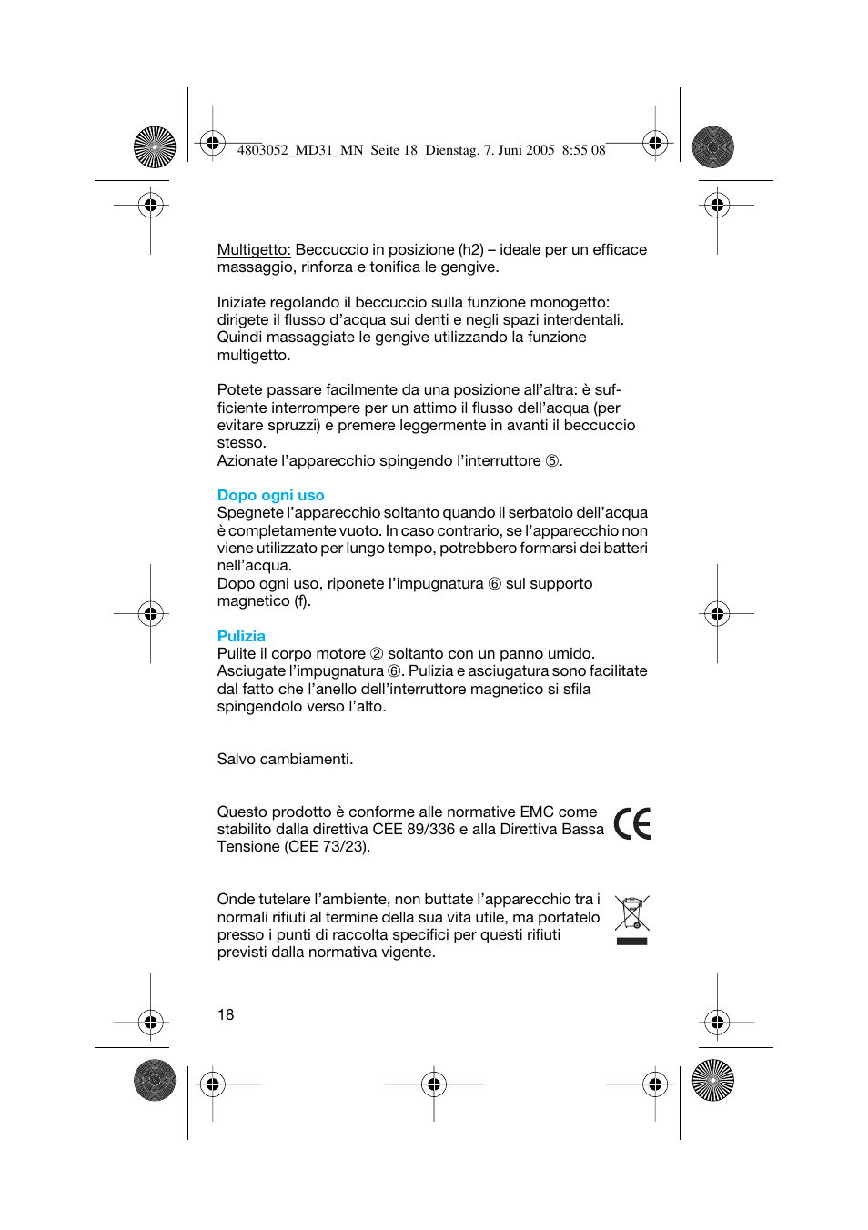 Braun MD31 Advance Power WaterJet User Manual | Page 18 / 34