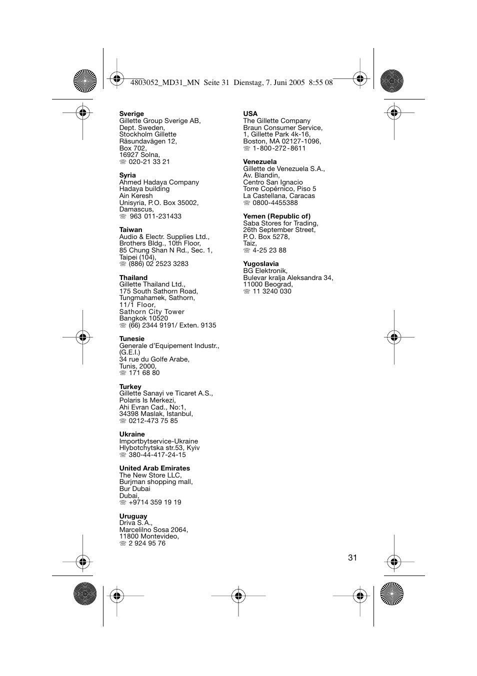 Braun MD31 Advance Power WaterJet User Manual | Page 31 / 34