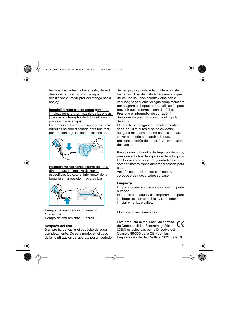 Braun MD15 OxyJet User Manual | Page 11 / 45