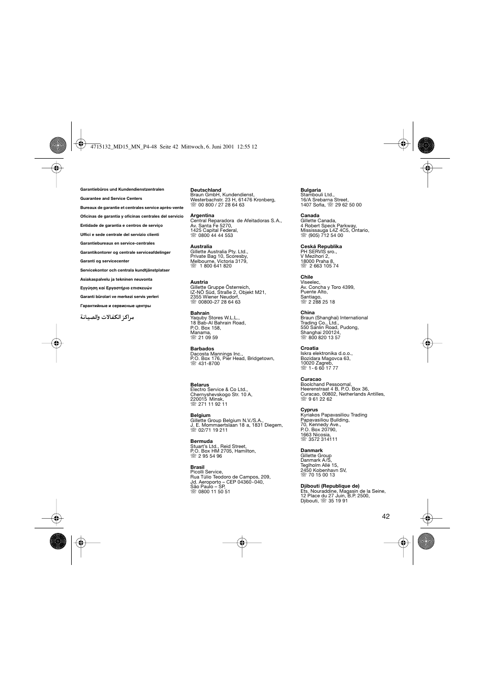 Braun MD15 OxyJet User Manual | Page 42 / 45