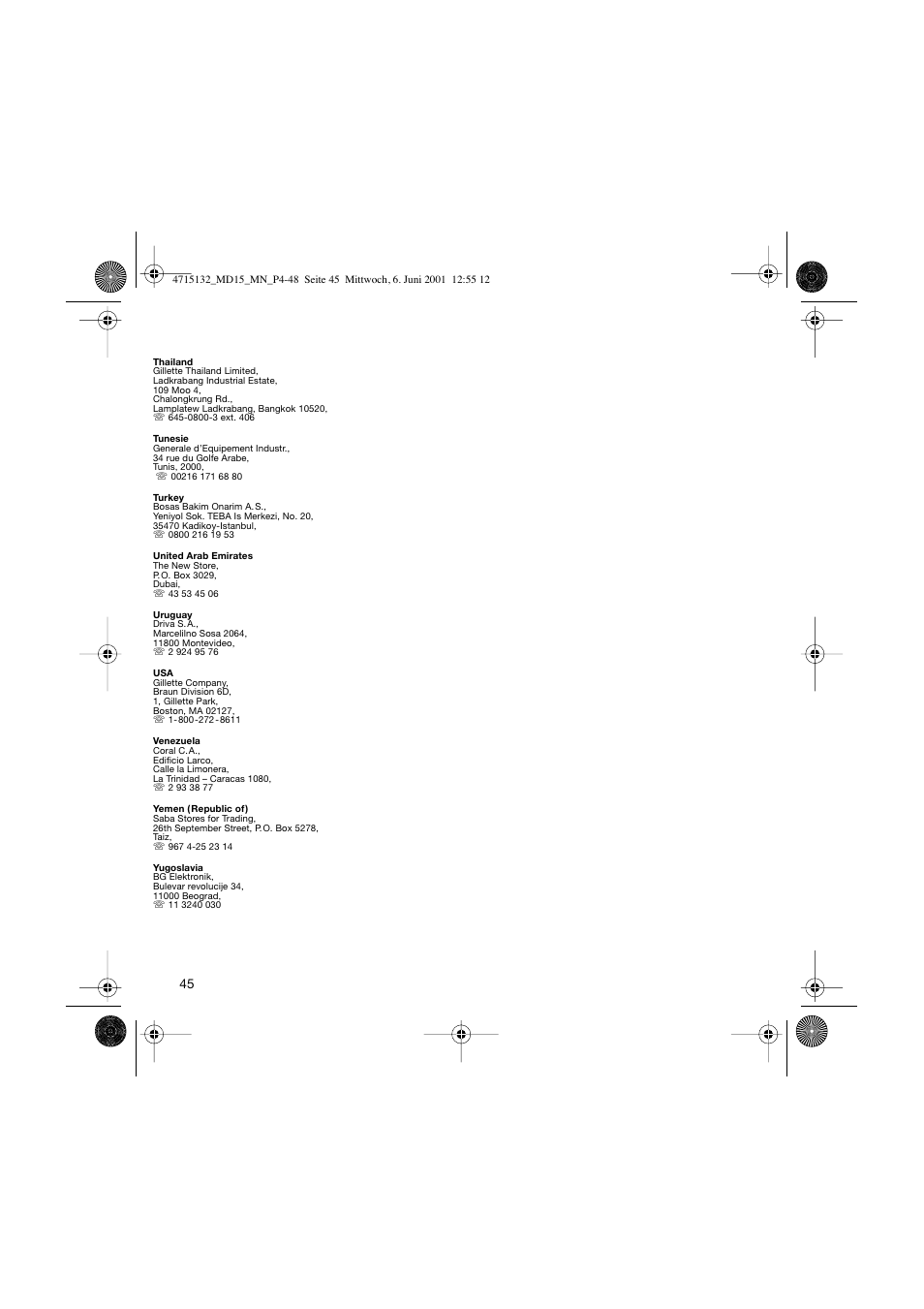 Braun MD15 OxyJet User Manual | Page 45 / 45