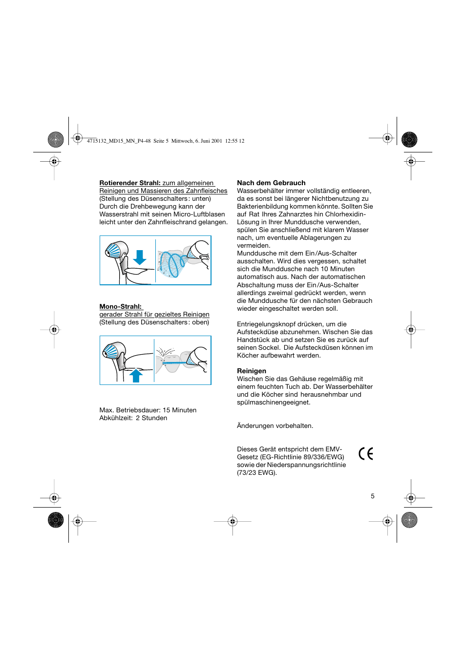 Braun MD15 OxyJet User Manual | Page 5 / 45