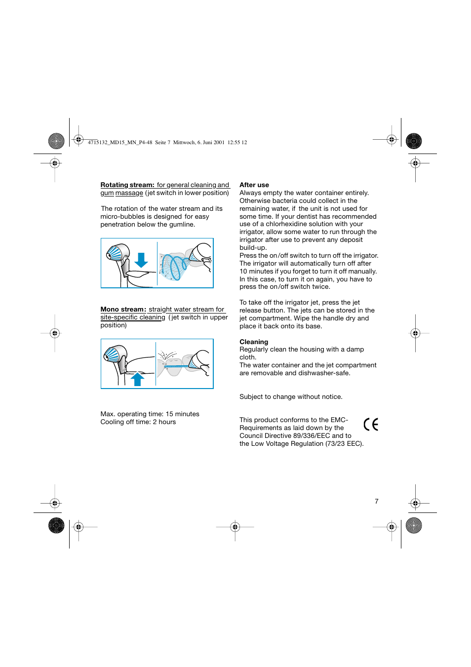 Braun MD15 OxyJet User Manual | Page 7 / 45