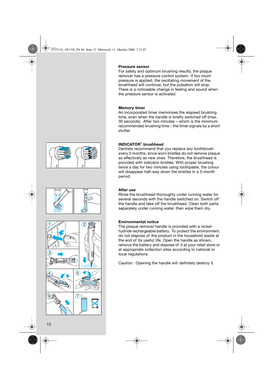 Braun OC15525 OxyJet 3D Center User Manual | Page 12 / 96