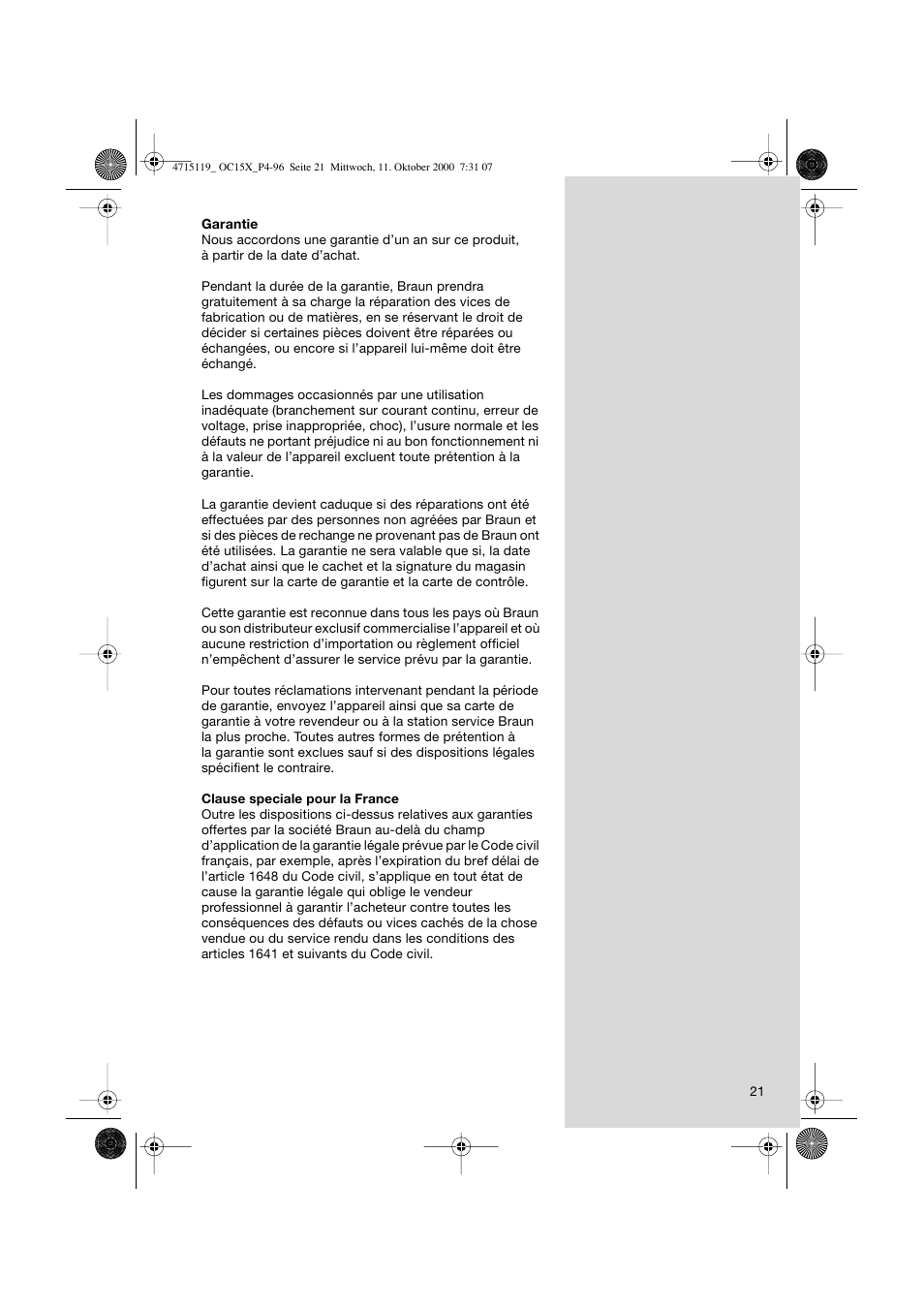 Braun OC15525 OxyJet 3D Center User Manual | Page 21 / 96