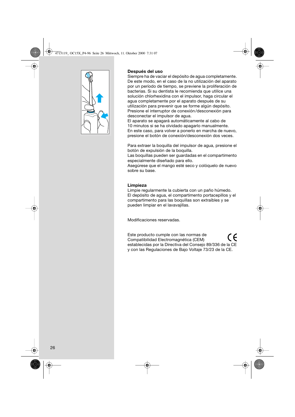 Braun OC15525 OxyJet 3D Center User Manual | Page 26 / 96