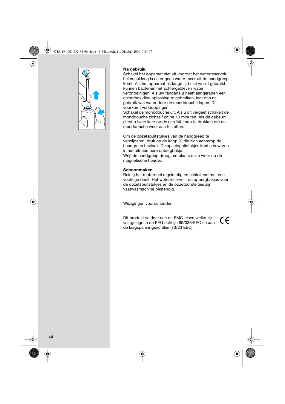 Braun OC15525 OxyJet 3D Center User Manual | Page 44 / 96
