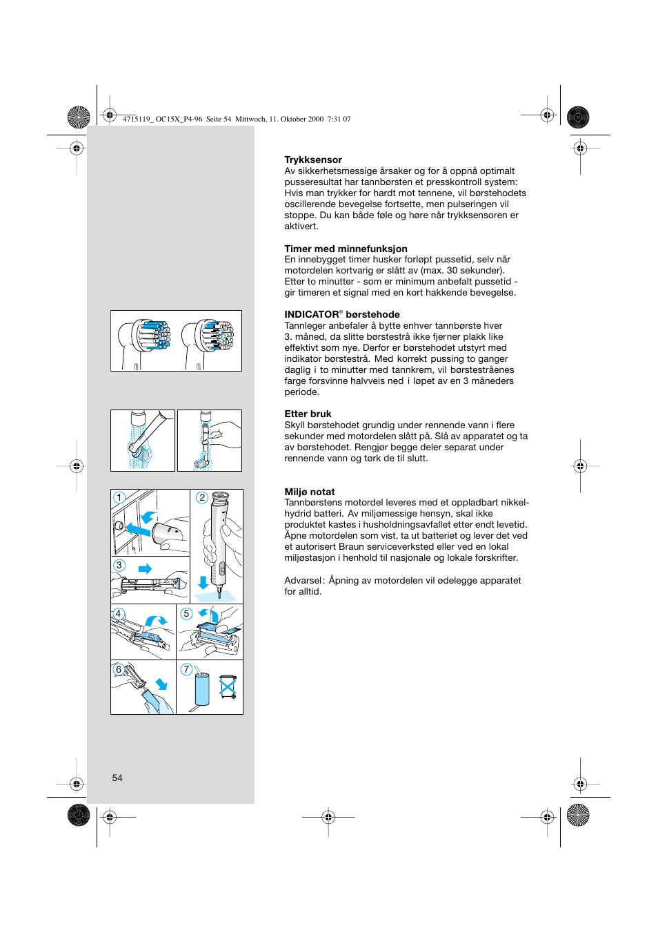 Braun OC15525 OxyJet 3D Center User Manual | Page 54 / 96