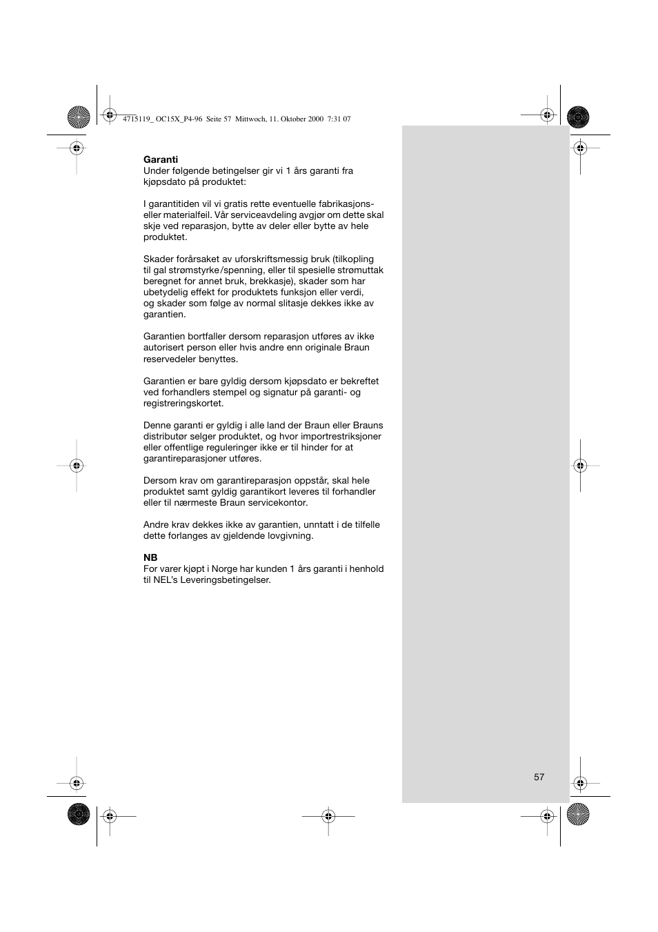Braun OC15525 OxyJet 3D Center User Manual | Page 57 / 96