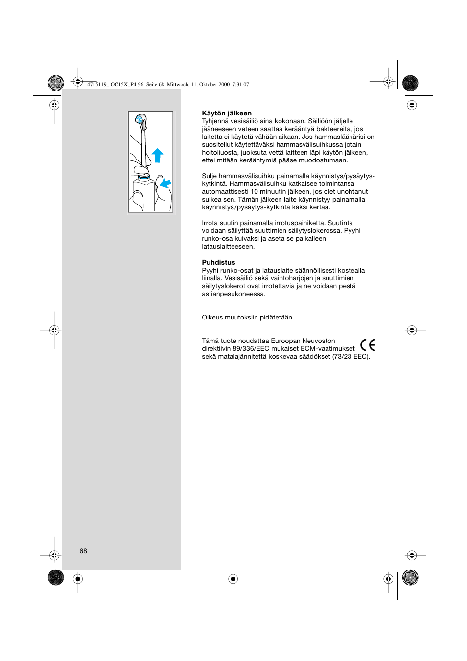 Braun OC15525 OxyJet 3D Center User Manual | Page 68 / 96