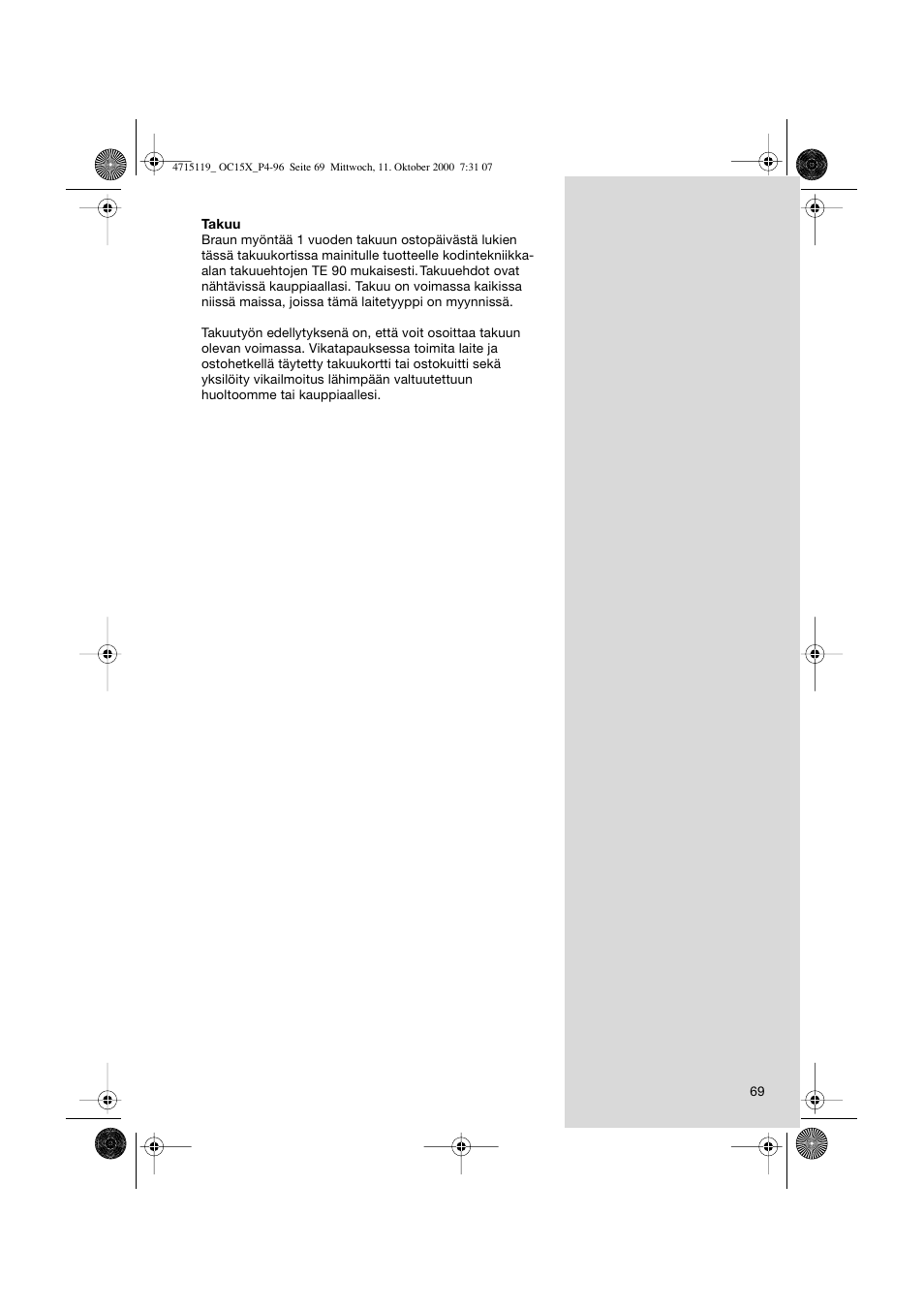 Braun OC15525 OxyJet 3D Center User Manual | Page 69 / 96