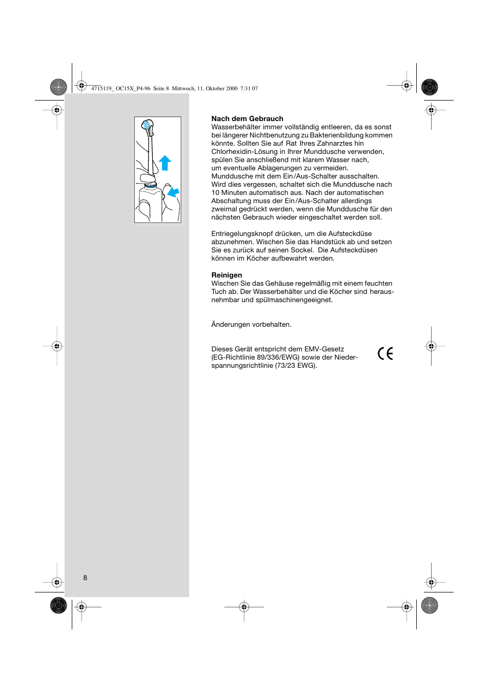 Braun OC15525 OxyJet 3D Center User Manual | Page 8 / 96