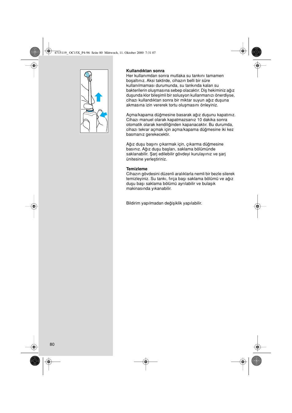 Braun OC15525 OxyJet 3D Center User Manual | Page 80 / 96