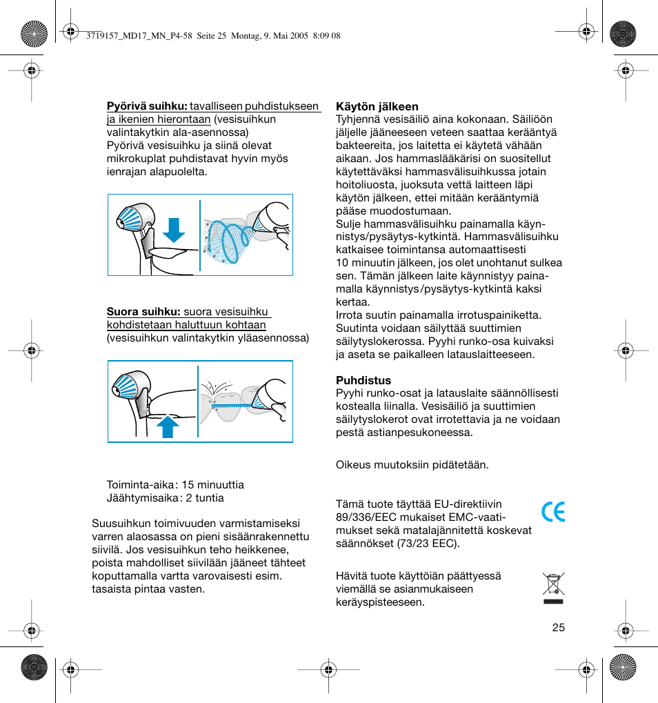 Braun MD17 Professional Care OxyJet User Manual | Page 25 / 54