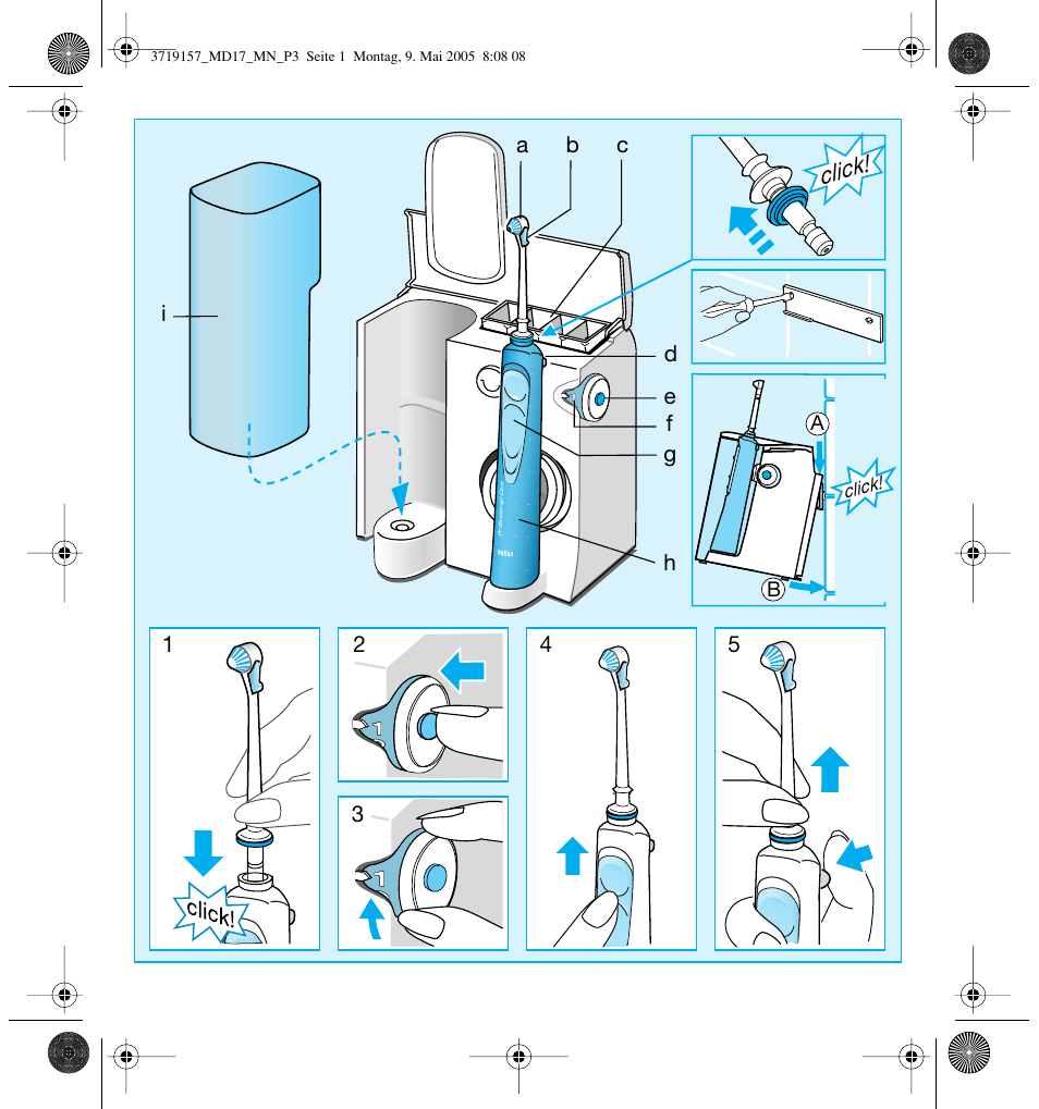 Click | Braun MD17 Professional Care OxyJet User Manual | Page 3 / 54